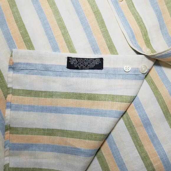 Jos A Bank Travelers Collection 100% linen striped - Picture 8 of 8